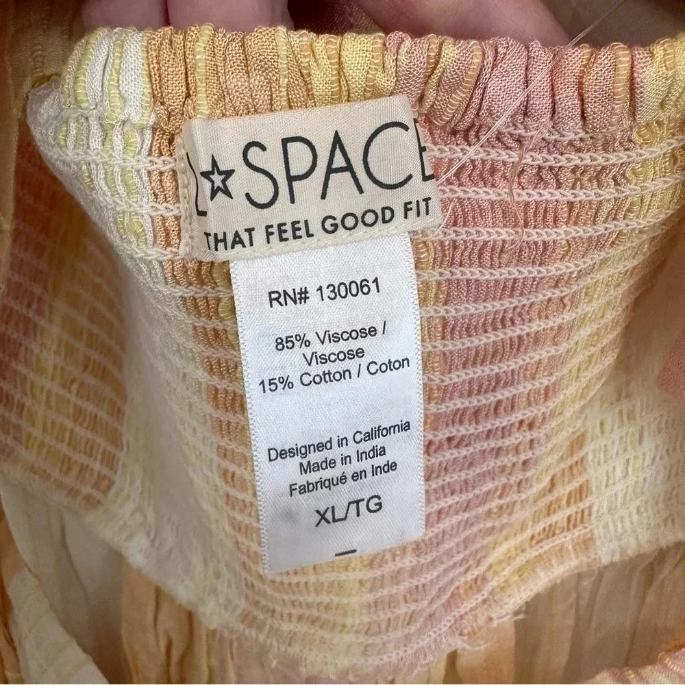 L Space Solana Cover-Up Women's Halter Wrap Dress Cream, Yellow, Pink Sz XL NWT